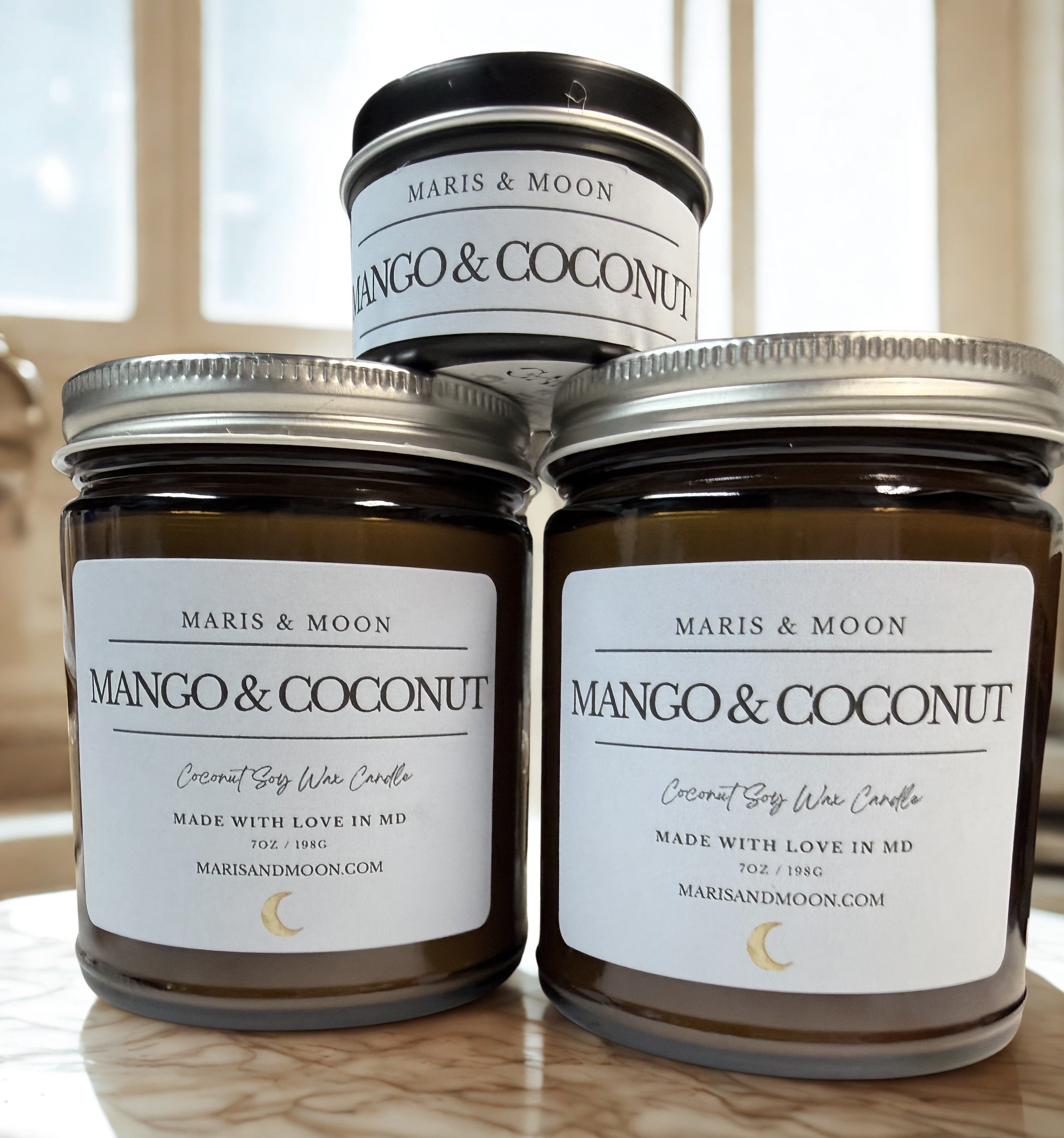 Mango & Coconut Amber jar candle
