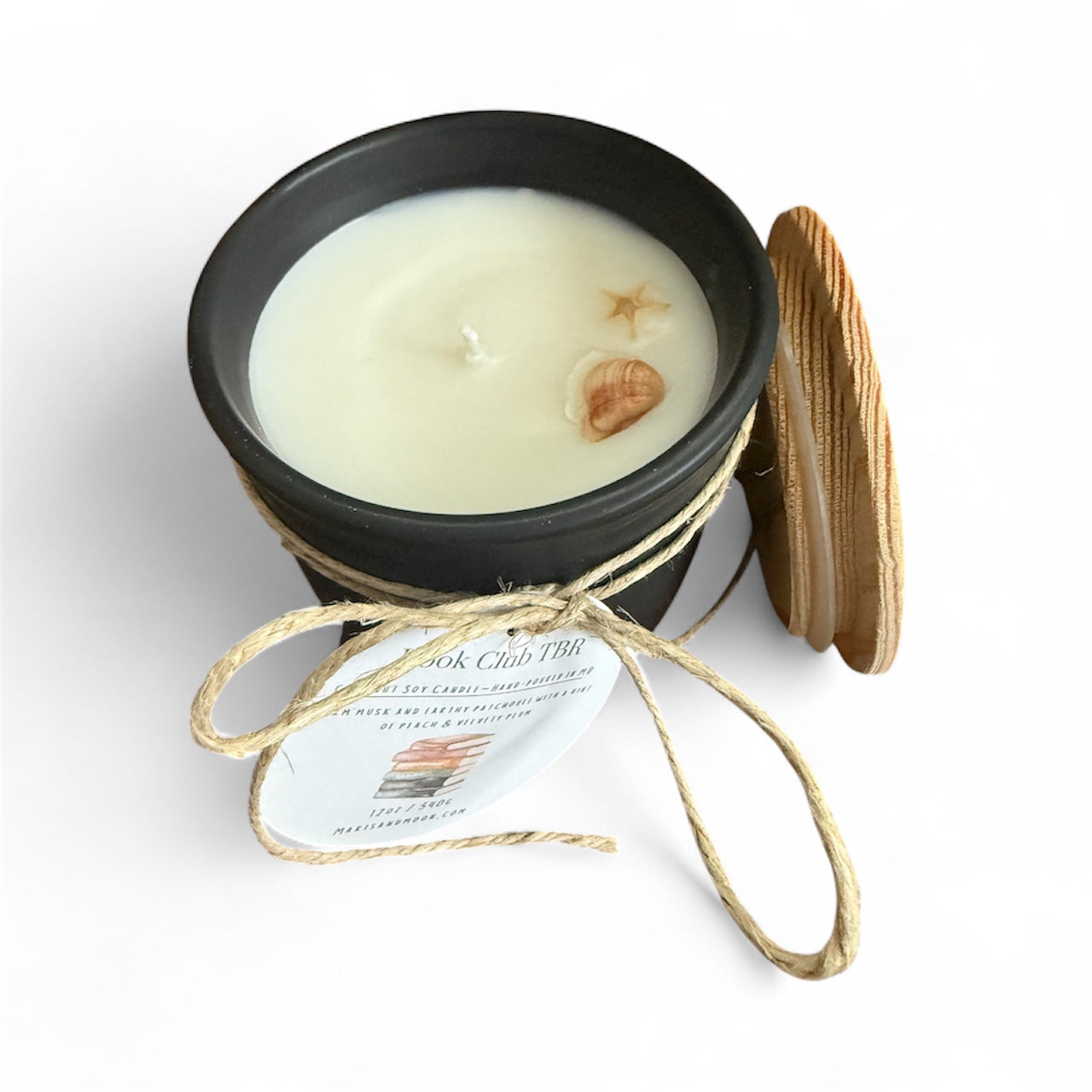 BookClub TBR  Coconut Soy Ceramic Candle Book lover