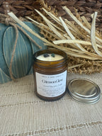 Crimson Glow 7oz Amber jar candle with crystals