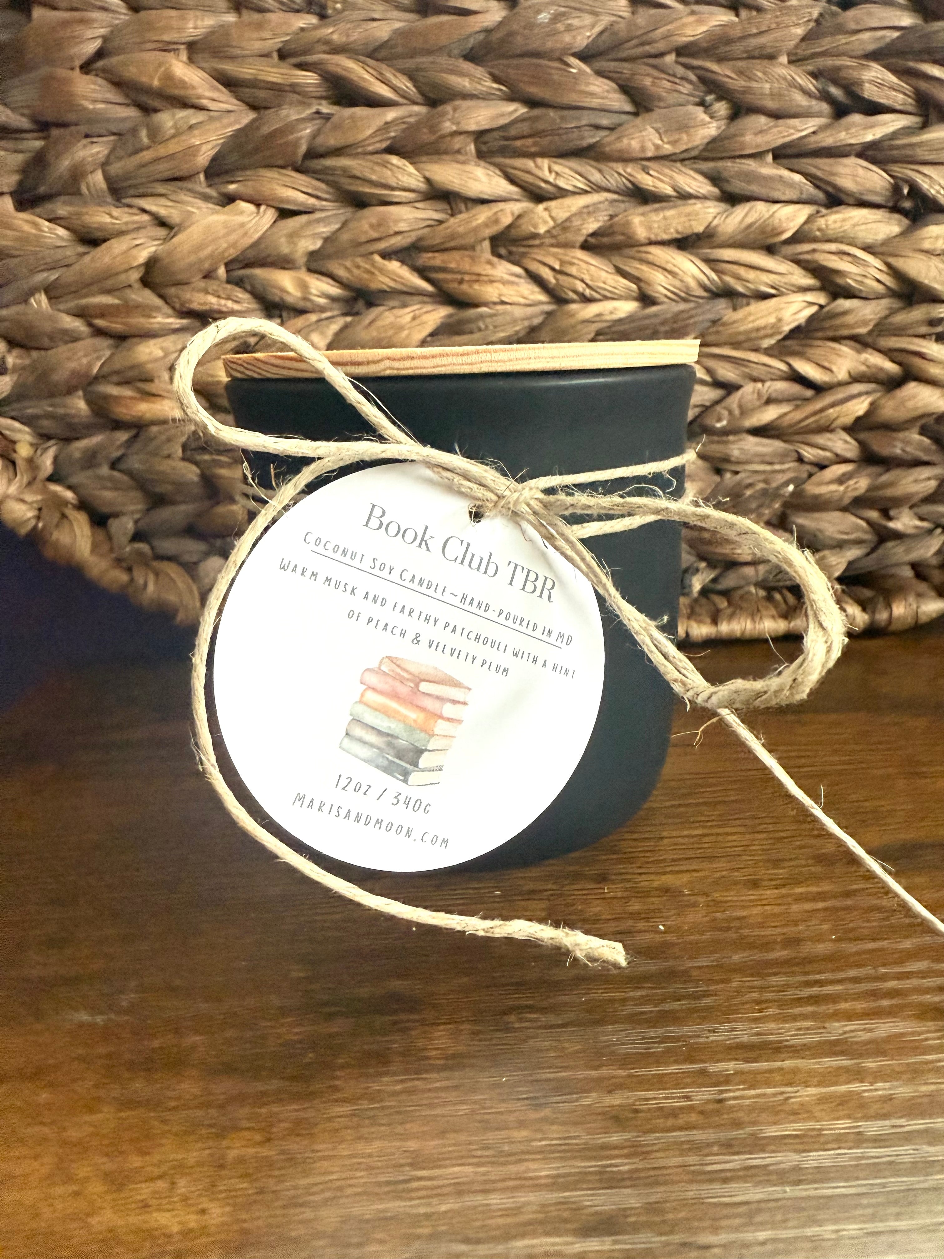 BookClub TBR  Coconut Soy Ceramic Candle Book lover
