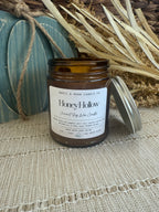 Honey Hollow 7oz Amber jar candle with crystal