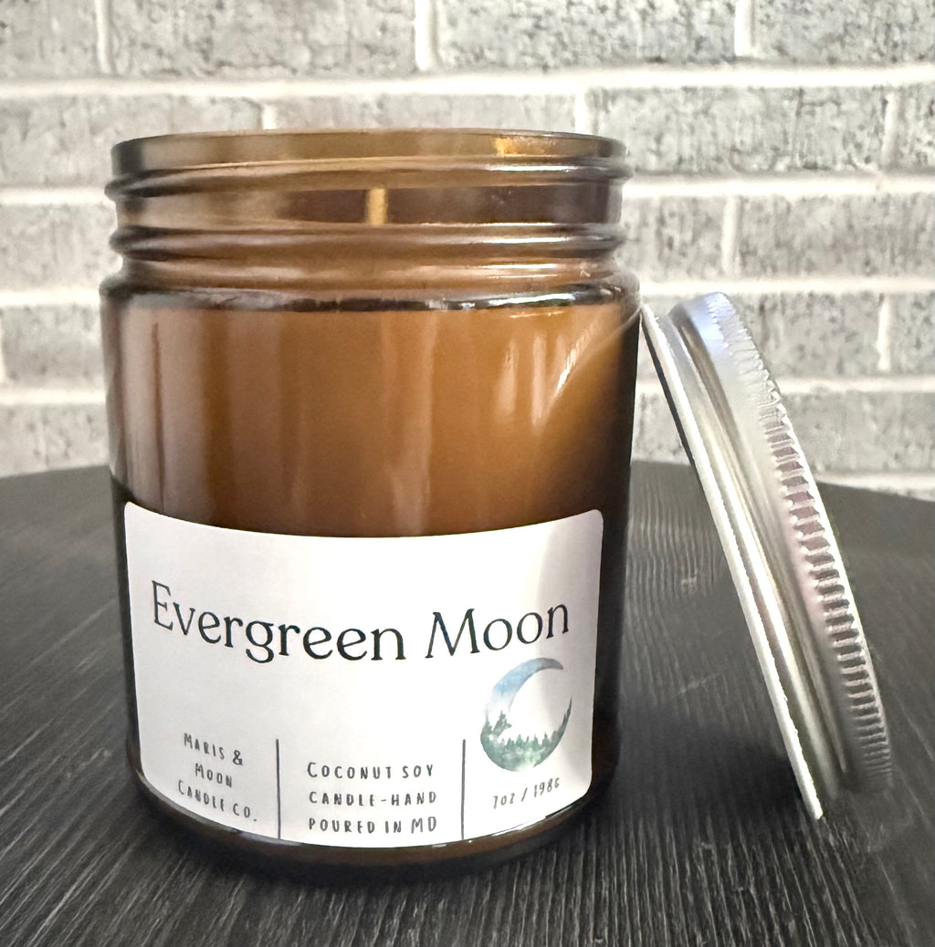 Evergreen Moon Amber jar candle