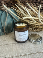Crimson Glow 7oz Amber jar candle with crystals