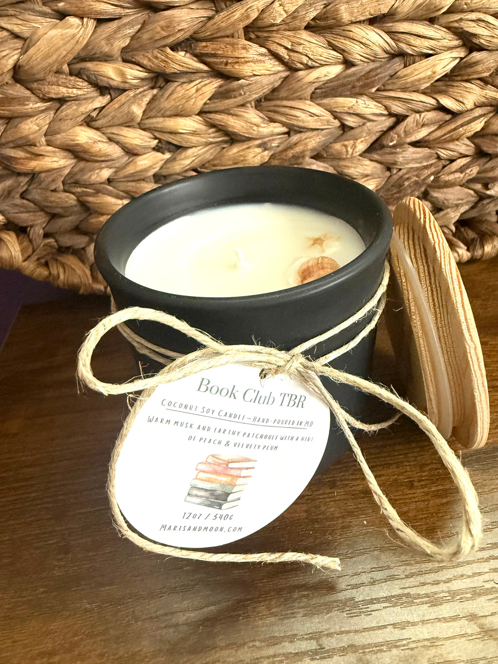 BookClub TBR  Coconut Soy Ceramic Candle Book lover