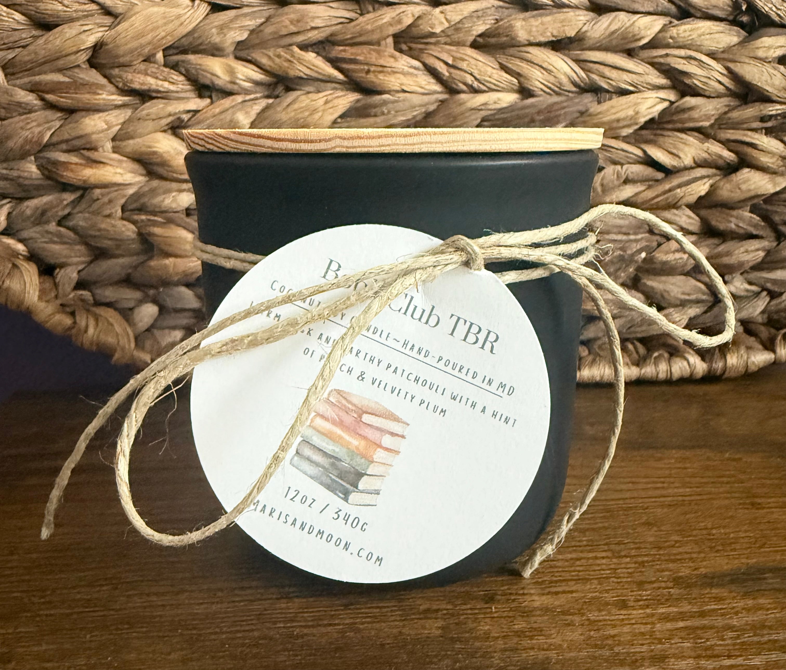 BookClub TBR  Coconut Soy Ceramic Candle Book lover