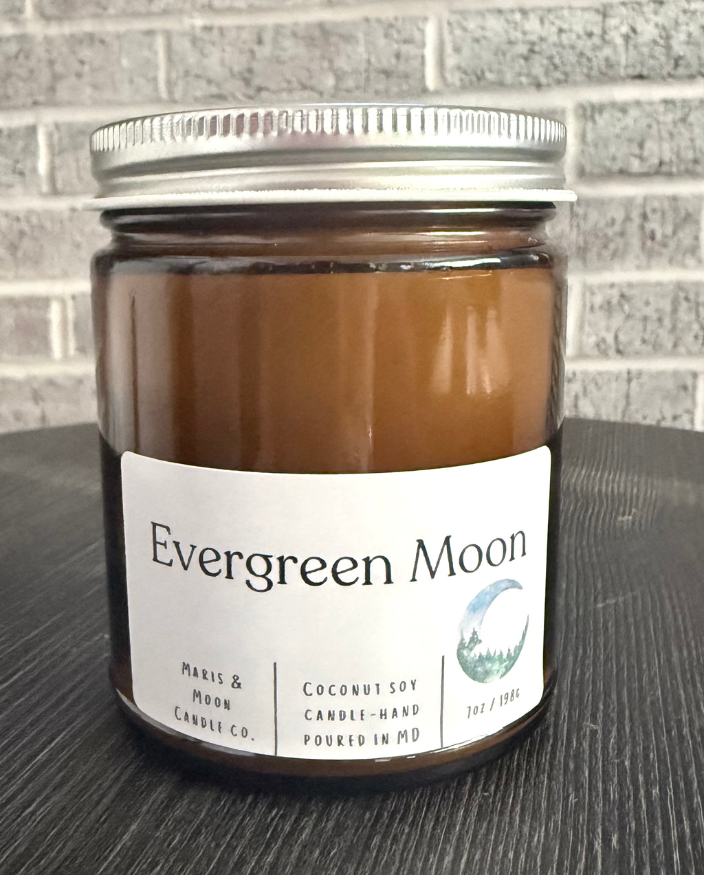 Evergreen Moon Amber jar candle