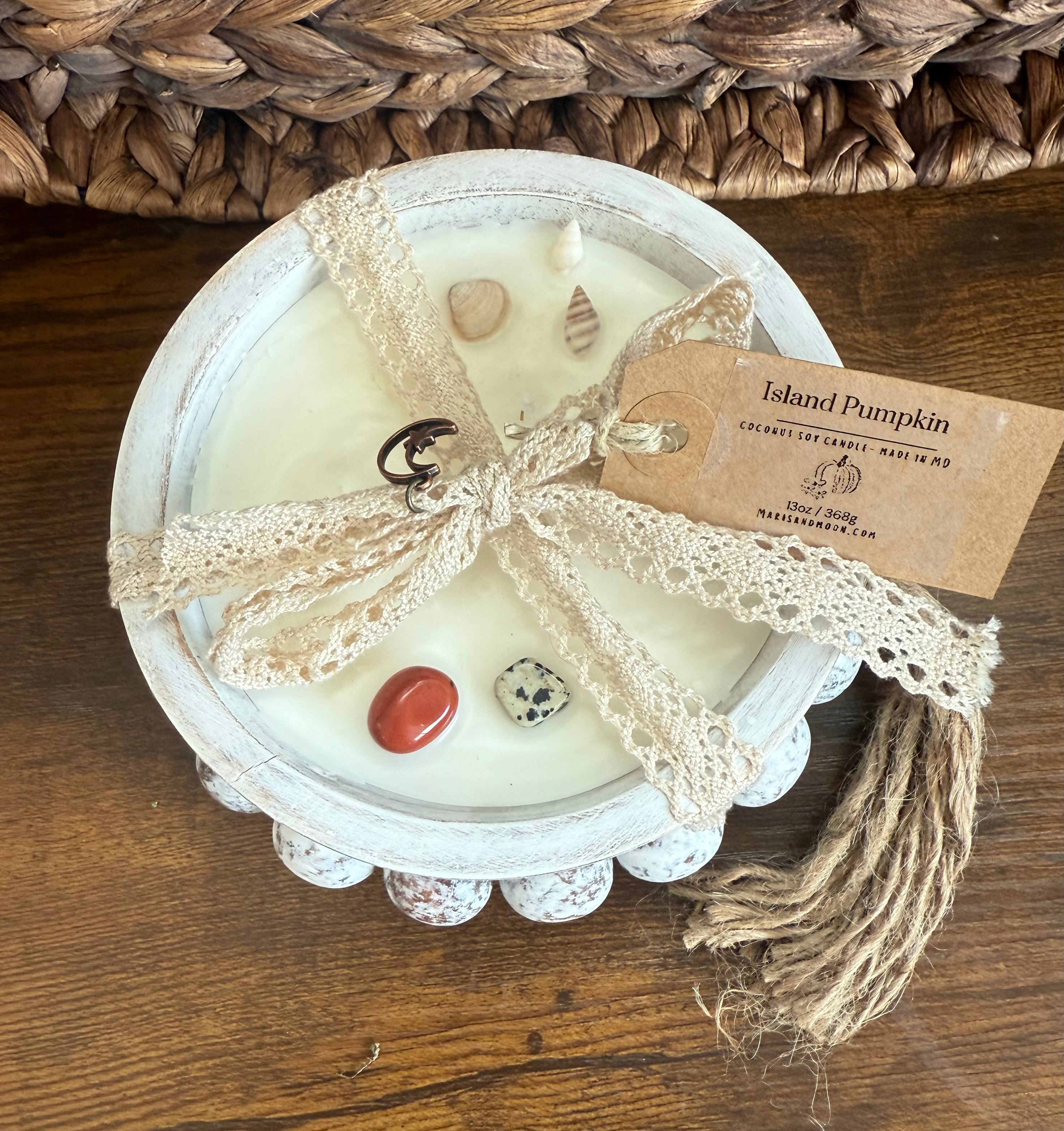Three wick white boho dough bowl 14 oz candle