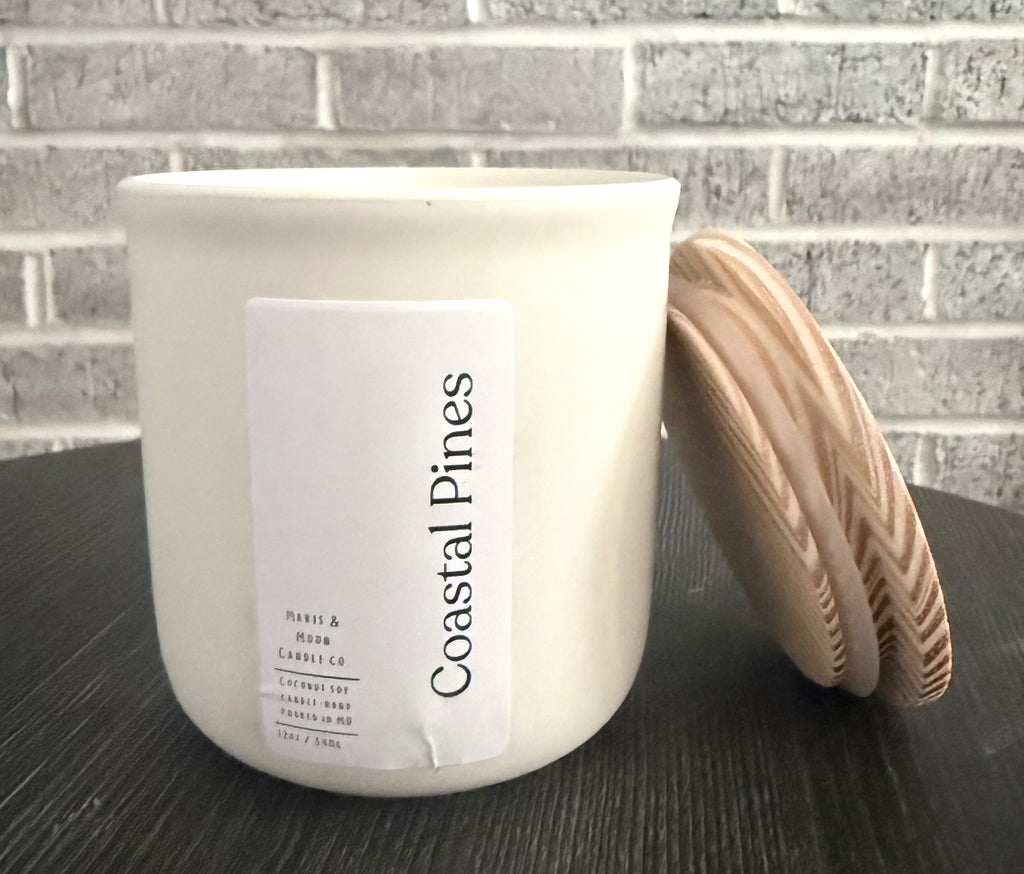 Coastal Pines Coconut Soy Ceramic Candle