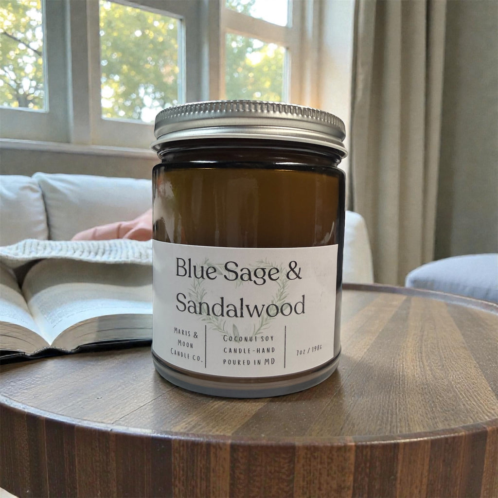 Blue Sage & Sandalwood Amber jar candle