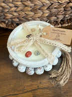 Three wick white boho dough bowl 14 oz candle