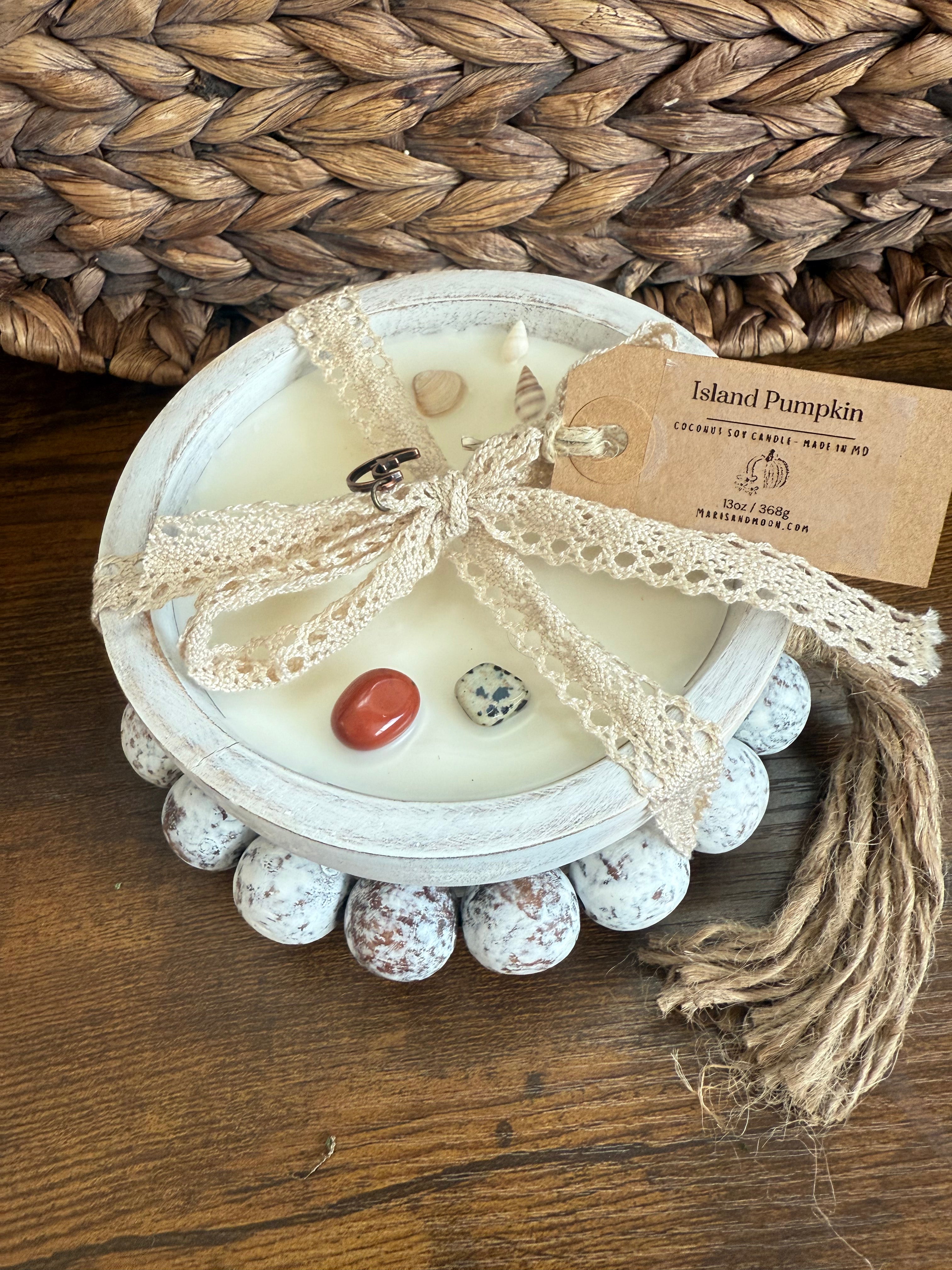 Three wick white boho dough bowl 14 oz candle