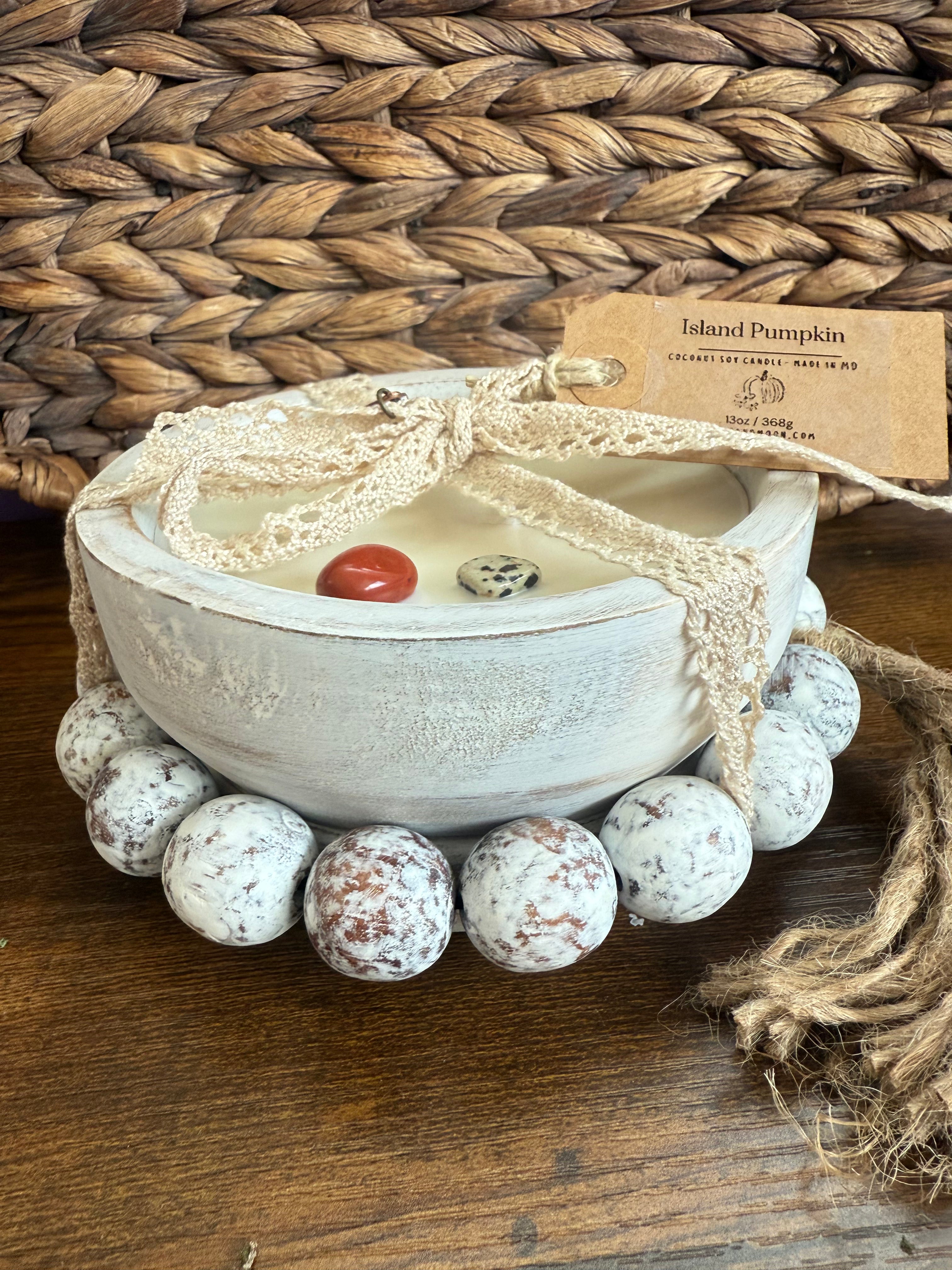 Three wick white boho dough bowl 14 oz candle
