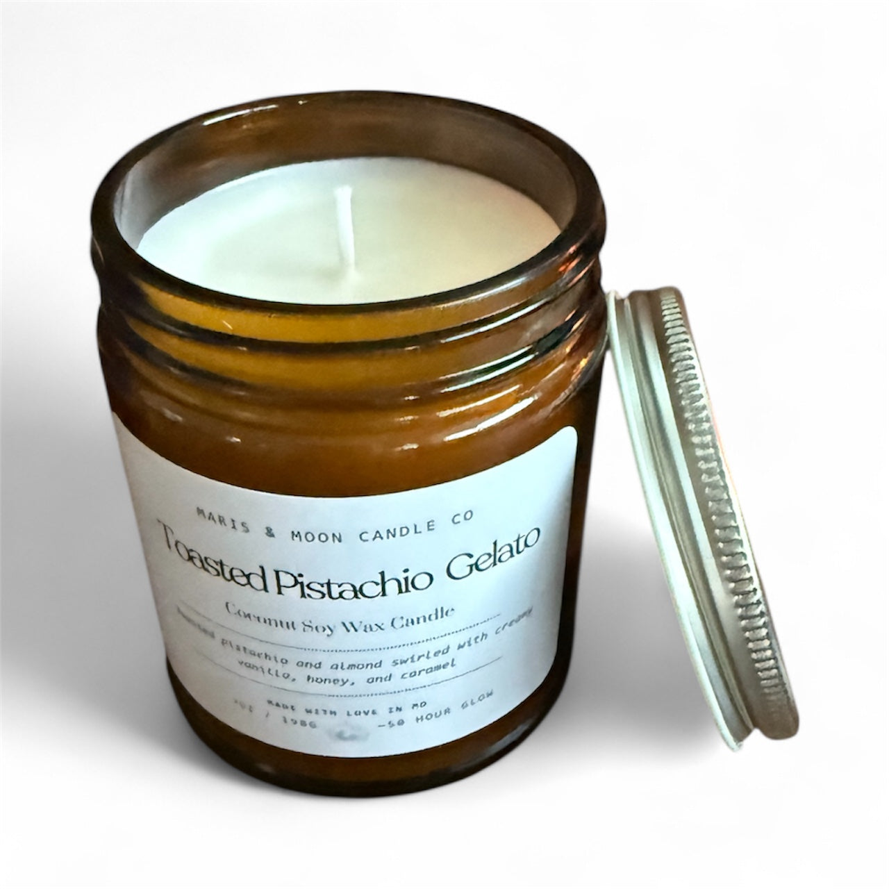 Toasted Pistachio Gelato Amber jar candle