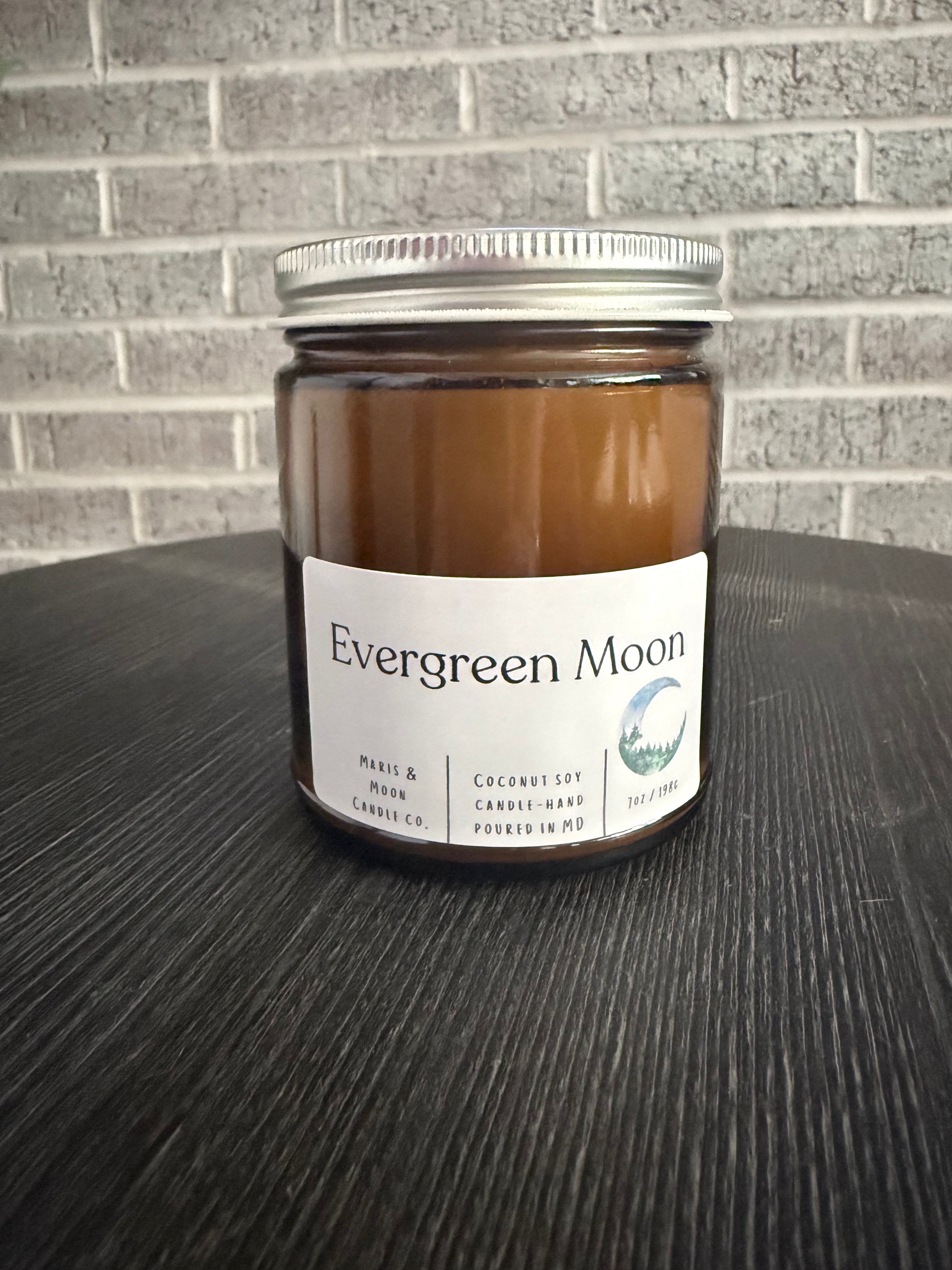 Evergreen Moon Amber jar candle