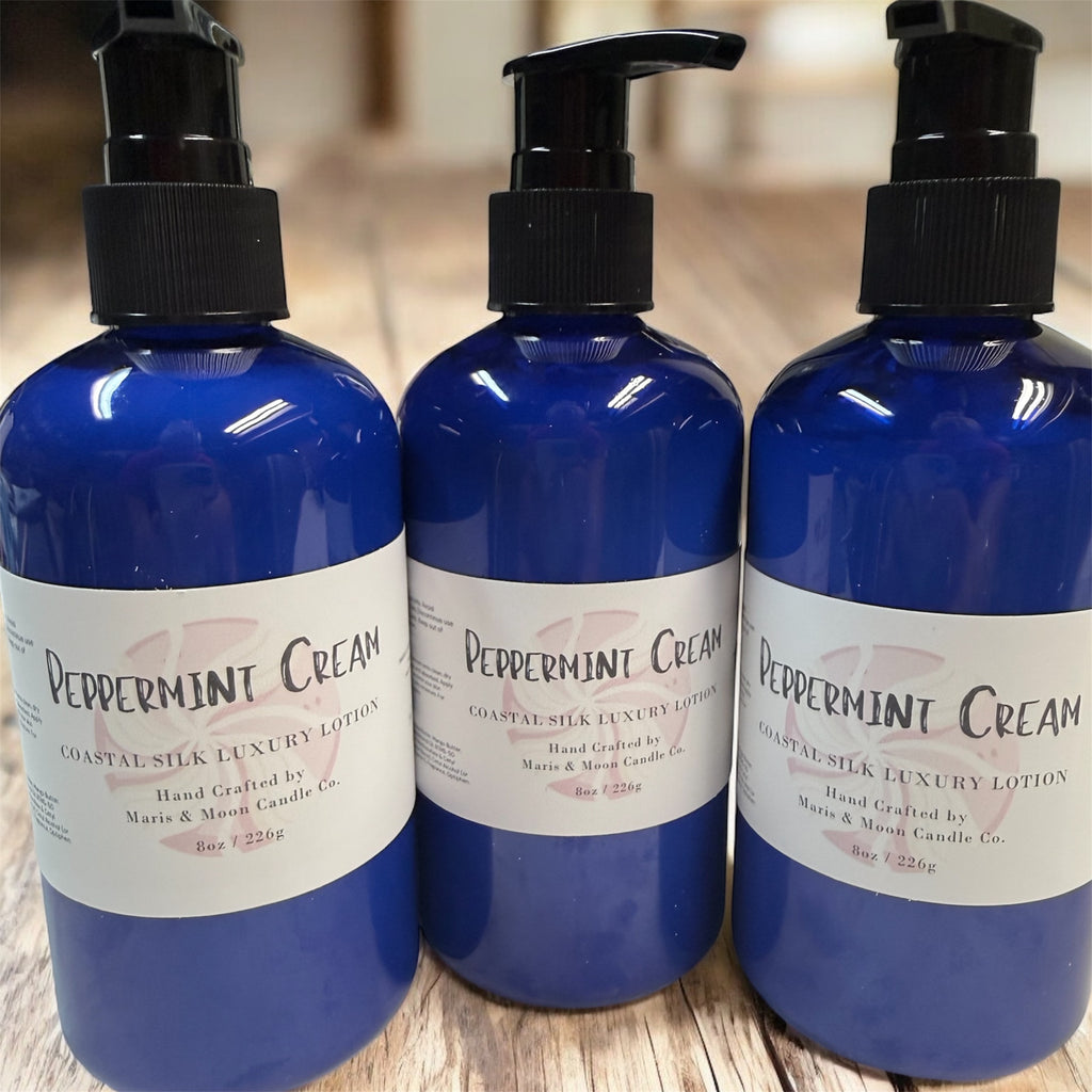 RESTOCKED! Peppermint Cream scented Coastal Silk Luxury Body Lotion
